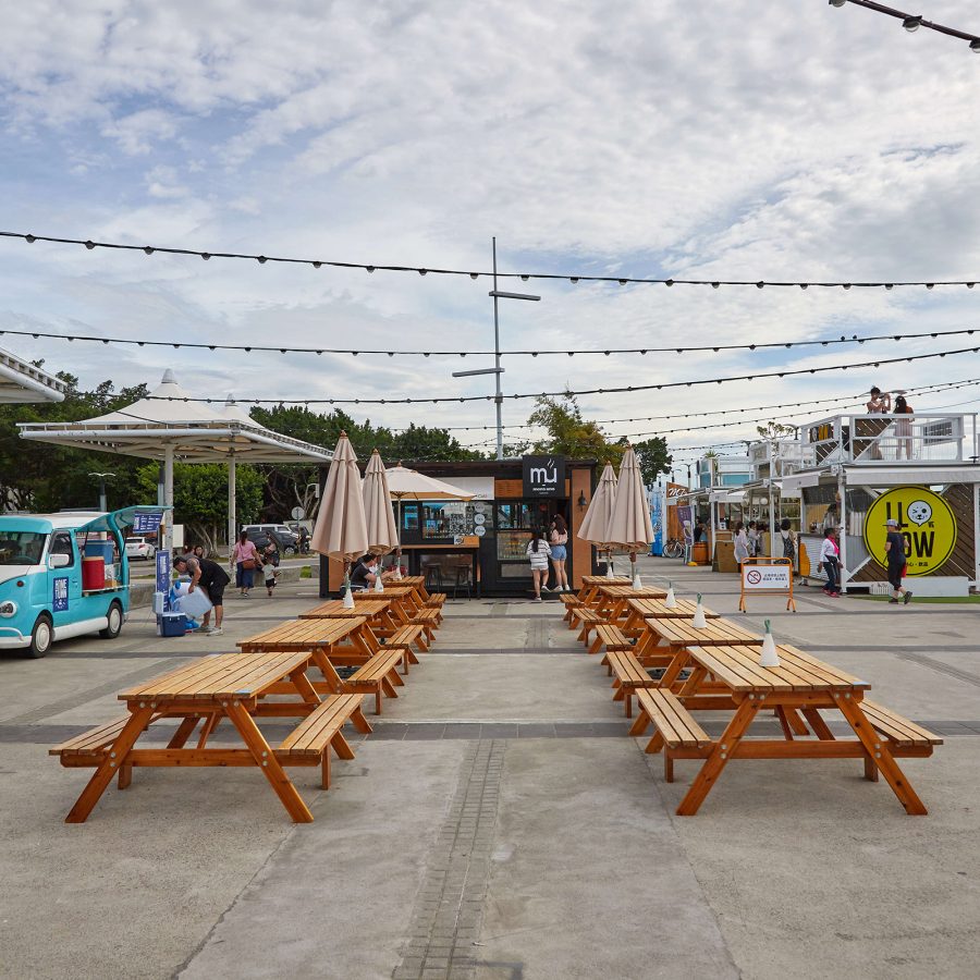 An empty promanade  at Dadaocheng Wharf Container Market during daytime